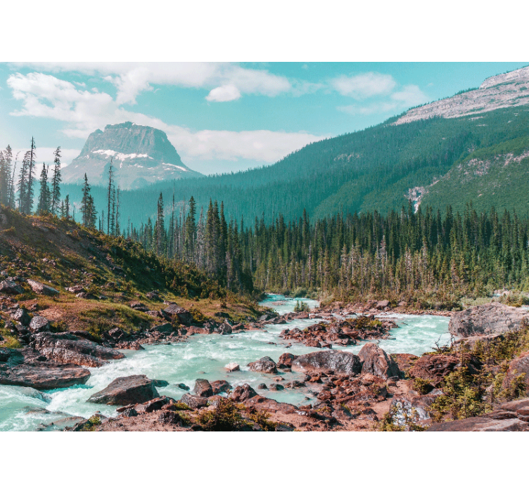 Landscape wall mural verdant mountain stream - TenStickers