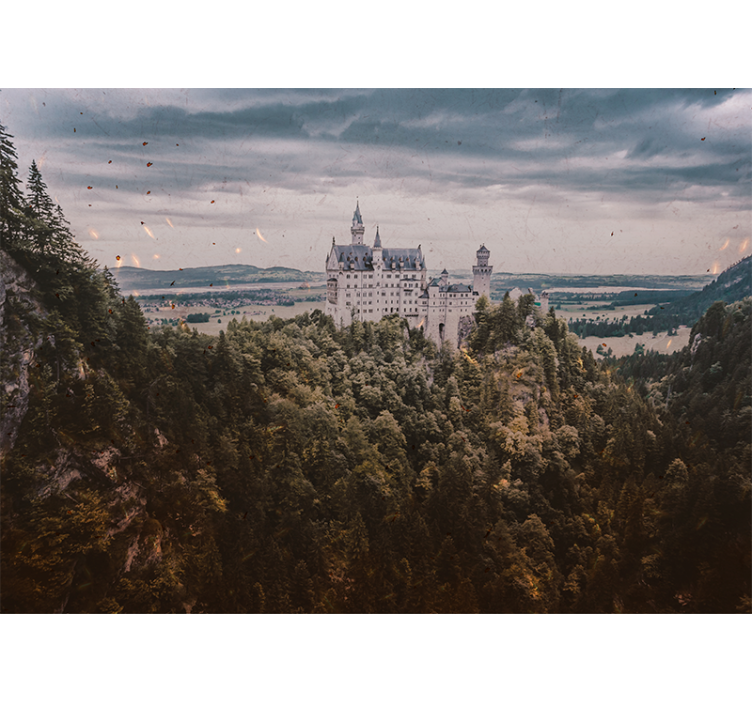 Landscape wall mural castle on mountain - TenStickers