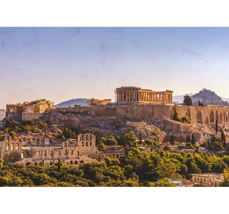 Acropolis of Athens city wall mural - TenStickers
