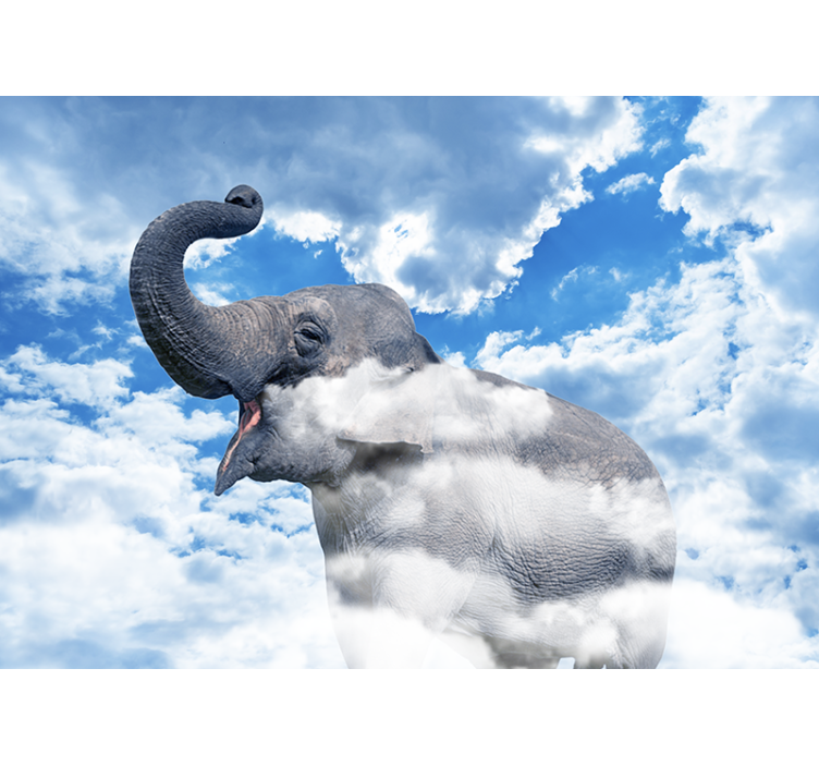 Animals wall mural elephant in clouds - TenStickers