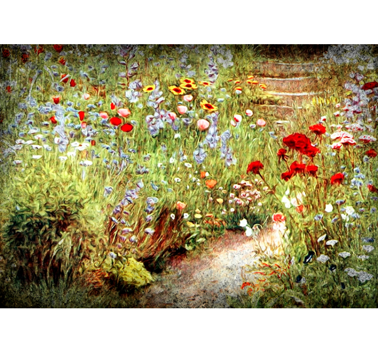 Flower wall mural flower pathway landscape - TenStickers