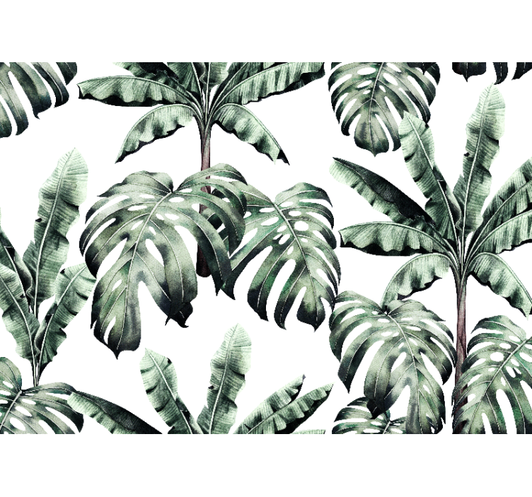 Jungle wall mural lush tropical foliage - TenStickers