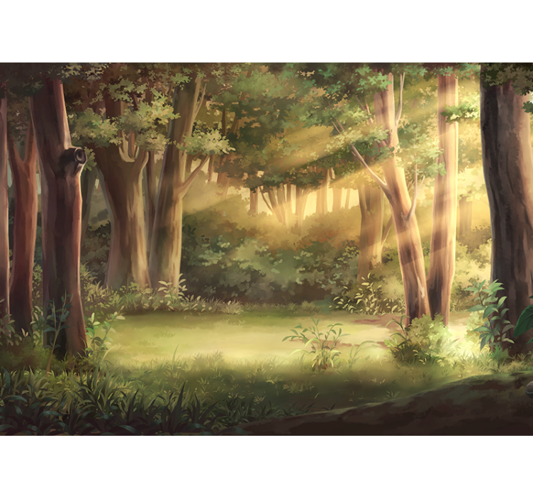 Wall mural nature sunny woodland landscape - TenStickers