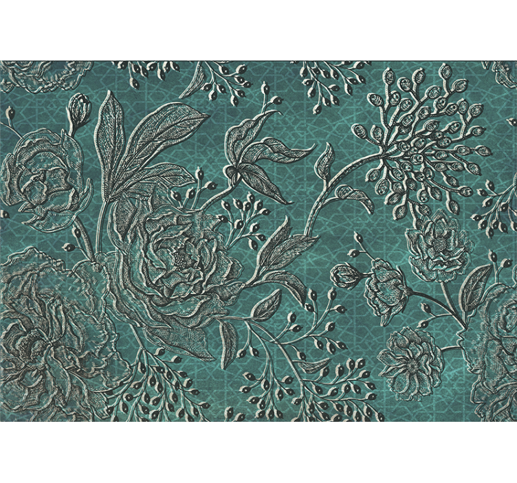 Flower wall mural with detailed floral design - TenStickers