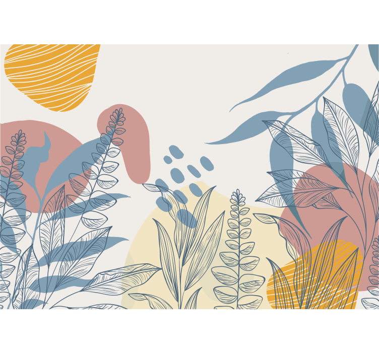 Wall mural nature with stylized botanical designs - TenStickers