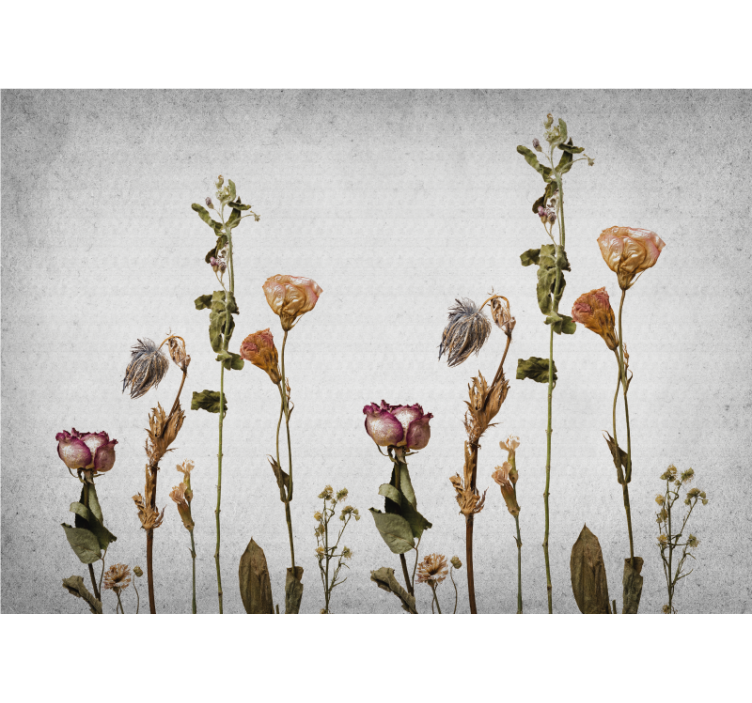 Flower wall mural dried floral arrangement - TenStickers