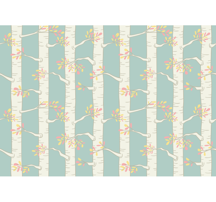 Wall mural trees birch tree design - TenStickers