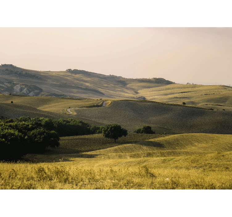 Landscape wall mural rolling hills scene - TenStickers