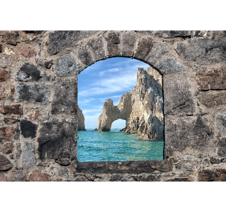 Rocky Arch View under the sea wall mural - TenStickers