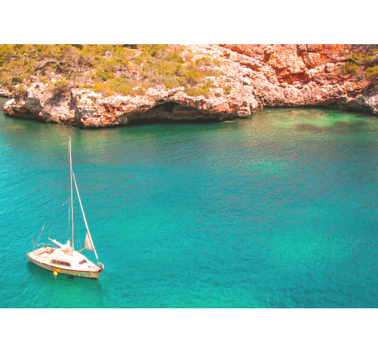 Azure blue ocean mallorca under the sea mural - TenStickers