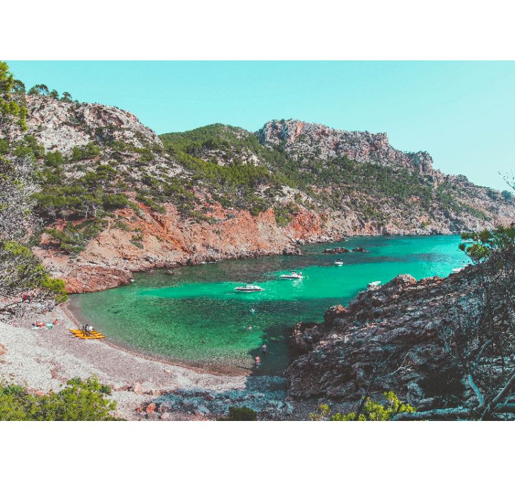 Cove seaside view landscape wall mural - TenStickers