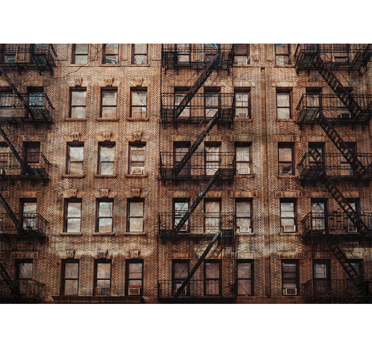 Urban Brick Facade city wall mural - TenStickers