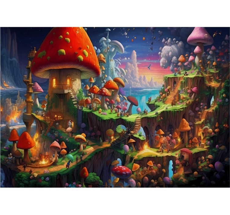 mushroom world Teenage wall murals - TenStickers