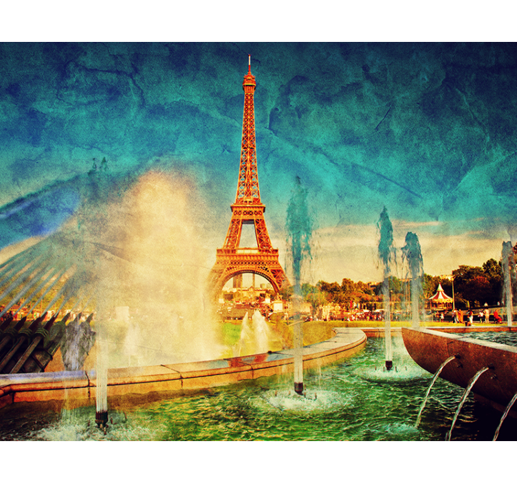 Eiffel Textured Vista paris wall mural - TenStickers