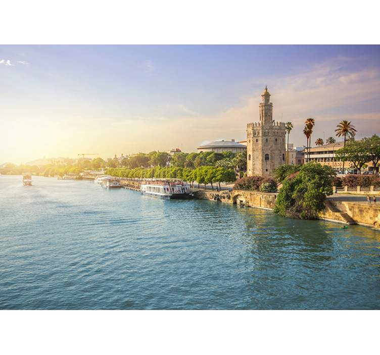 Seville Riverside View city wall mural - TenStickers