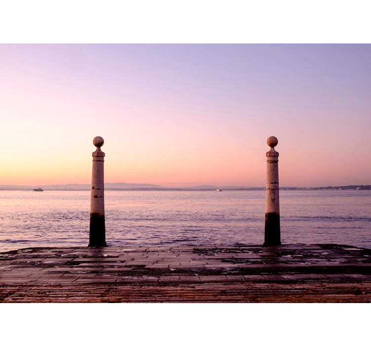 Sunset Pier Vista landscape wall mural - TenStickers