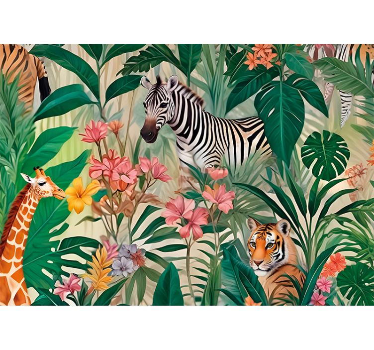 Nature explosion animals wall mural - TenStickers