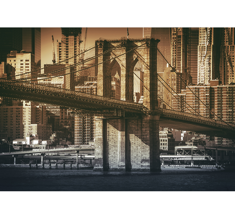 Wall mural new york brooklyn bridge aerial view - TenStickers