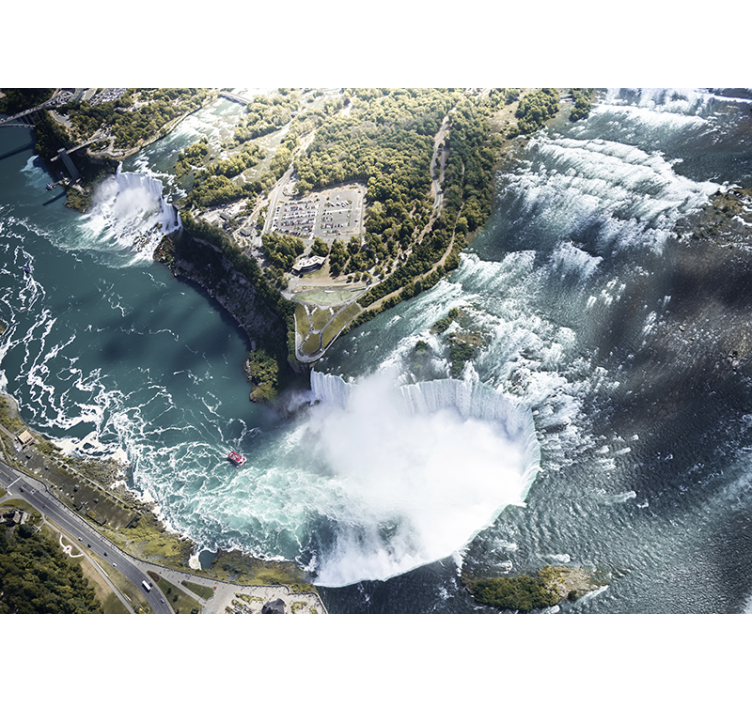 Living room wall mural niagara falls aerial view - TenStickers