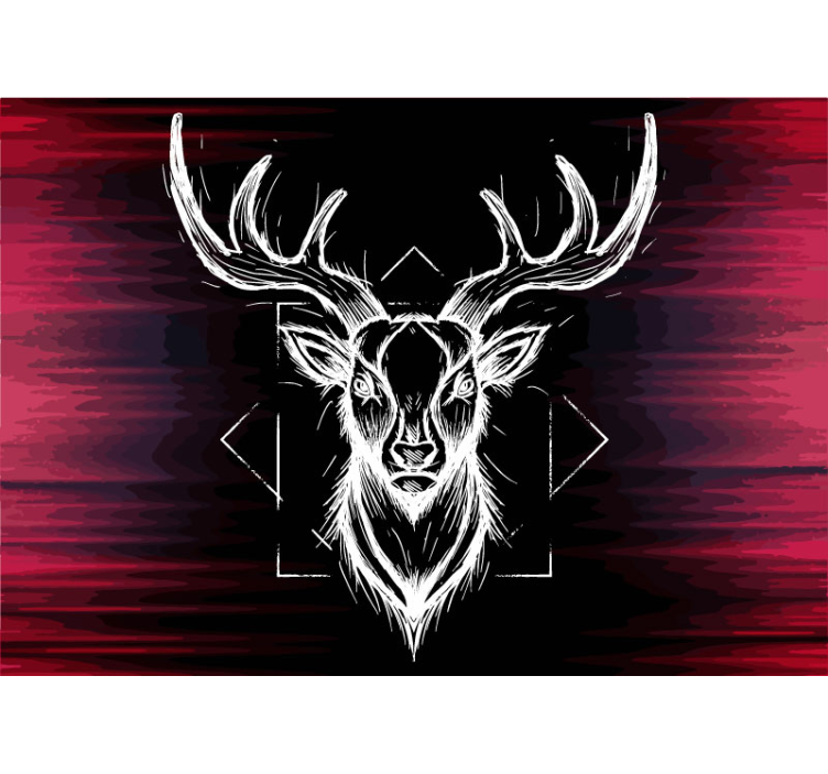Abstract stag with antlers animal wall mural - TenStickers