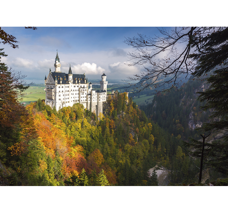 Landscape wall mural majestic castle view - TenStickers