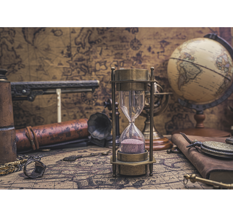 Vintage world map photo wall mural - TenStickers