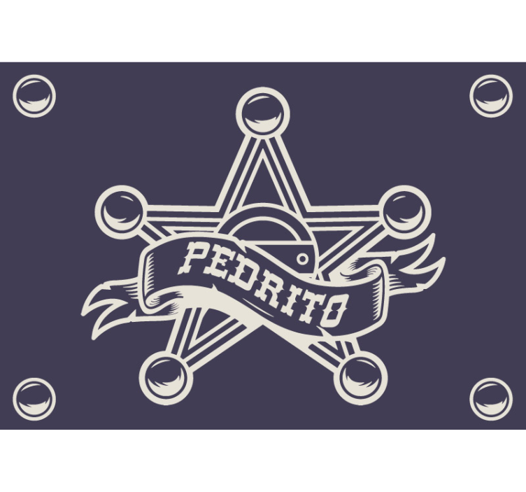 Childrens wall mural custom sheriff badge design - TenStickers