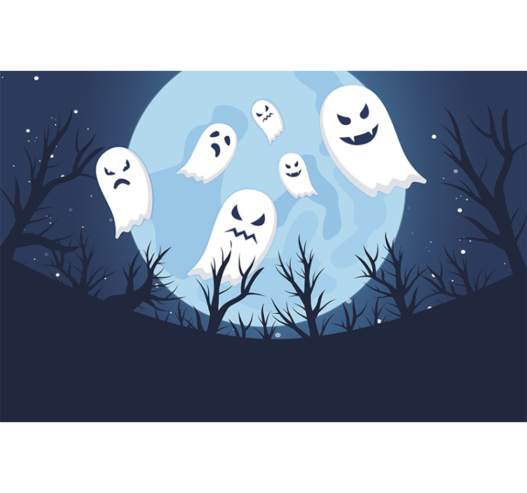 Spooky Ghost Party wall mural halloween - TenStickers
