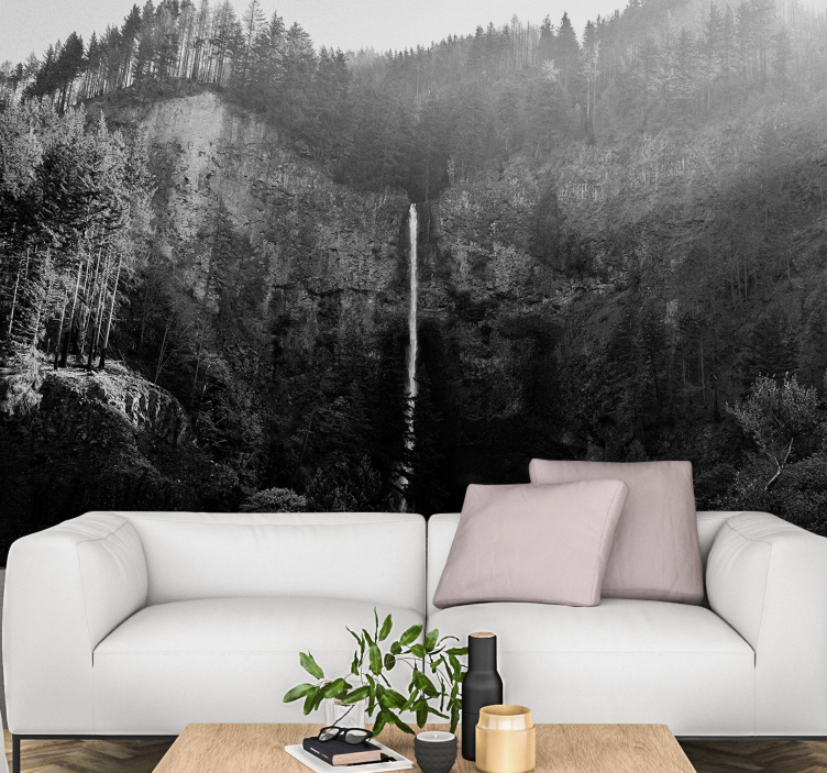 Wall mural waterfall cascading waterfall serenity - TenStickers