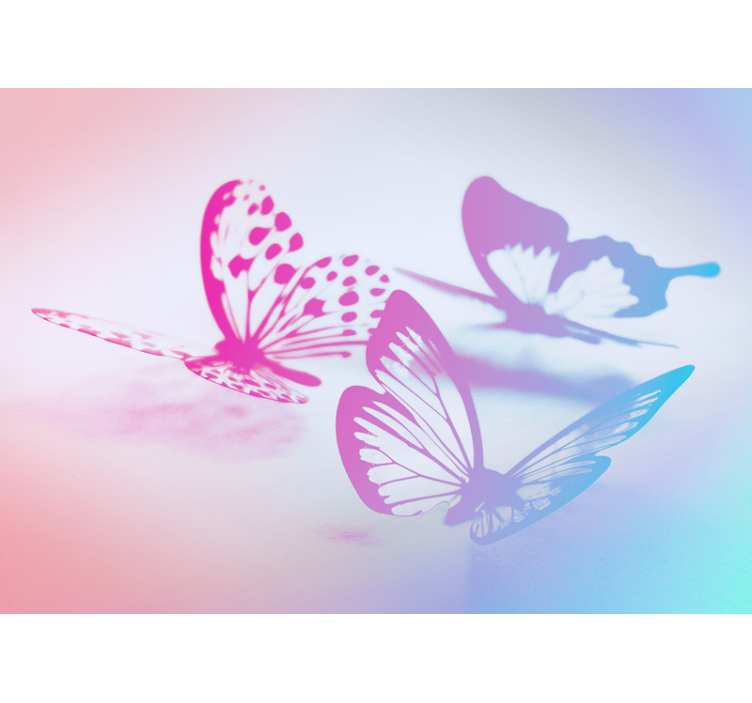 Elegant Butterfly Silhouettes flower wall mural - TenStickers