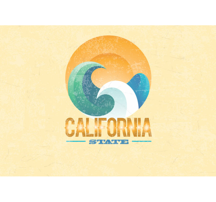 California Coastal Waves city wall mural - TenStickers