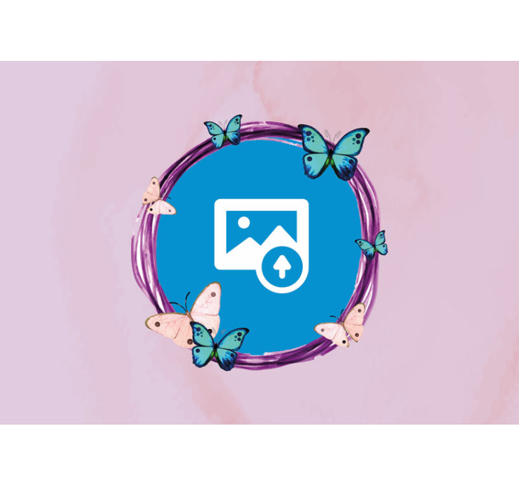 Flower wall mural sunflower with butterflies - TenStickers