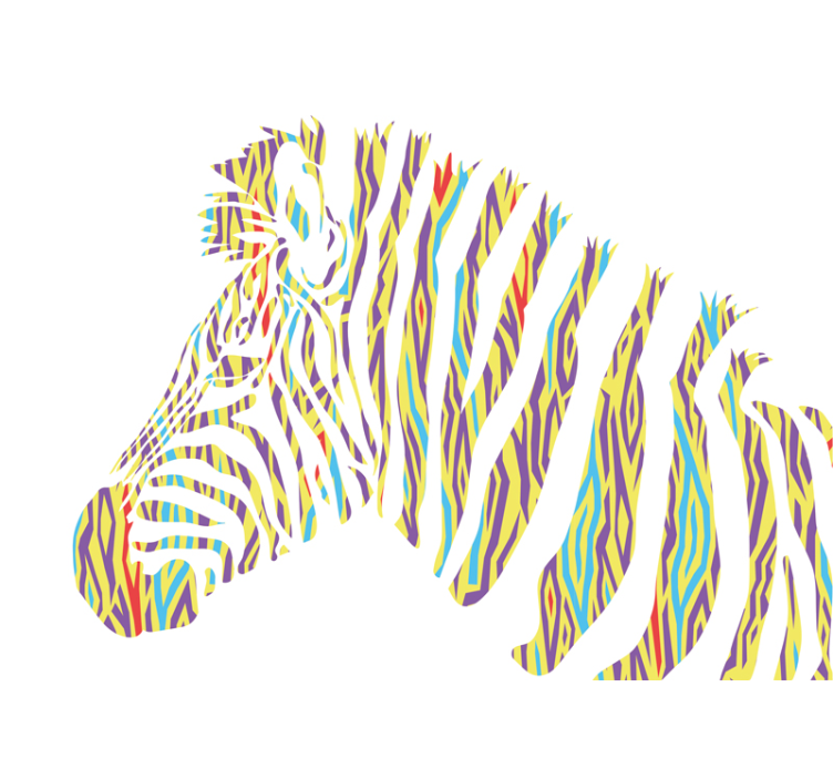 Vibrant Zebra Stripes animals wall mural - TenStickers