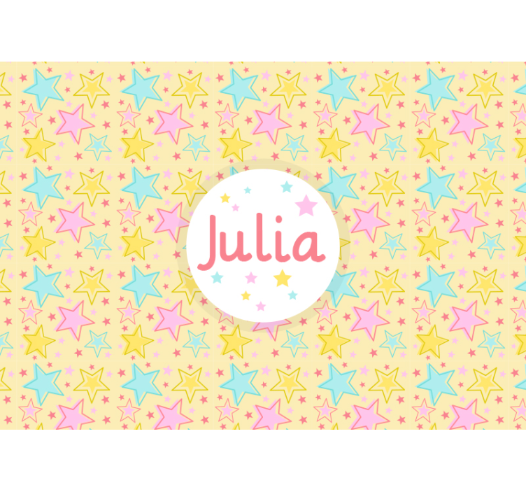 Personalised name with stars custom wall mural - TenStickers