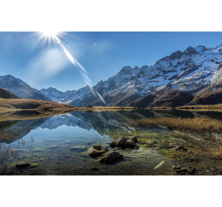 Majestic Mountain Reflection landscape wall mural - TenStickers