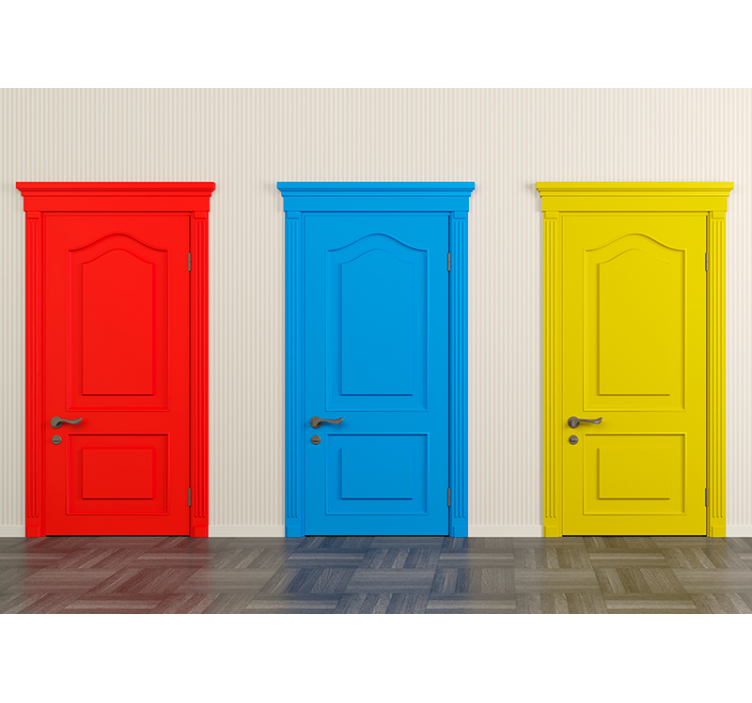 Texture wall mural colorful door designs - TenStickers
