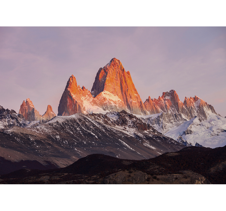 Sunset Snowy Peaks wall mural mountain - TenStickers