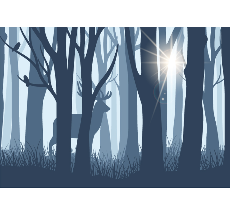 Forest wall mural serene forest landscape - TenStickers