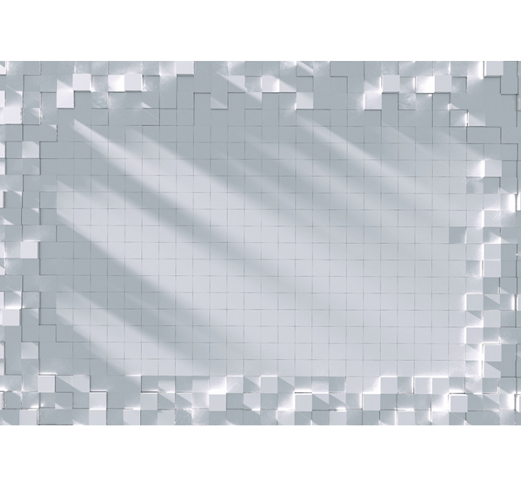 3d depth effect flying squares 3D Wall Mural - TenStickers