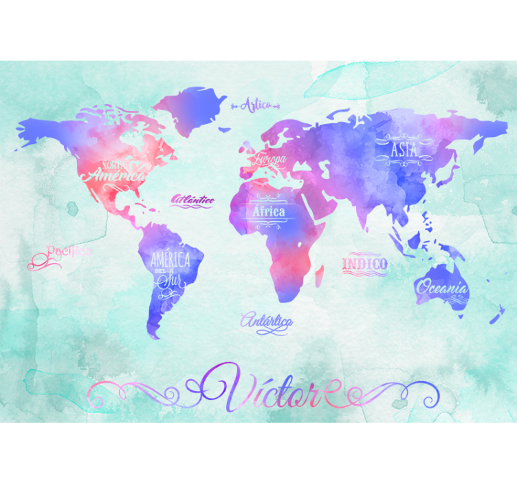 World map wallpaper world map design - TenStickers