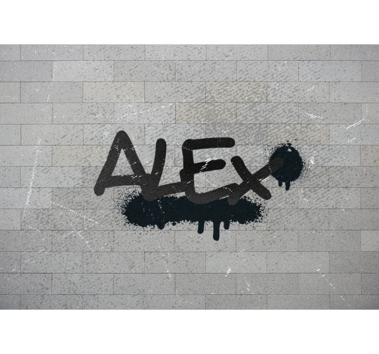 Custom Name Tag graffiti wall mural - TenStickers