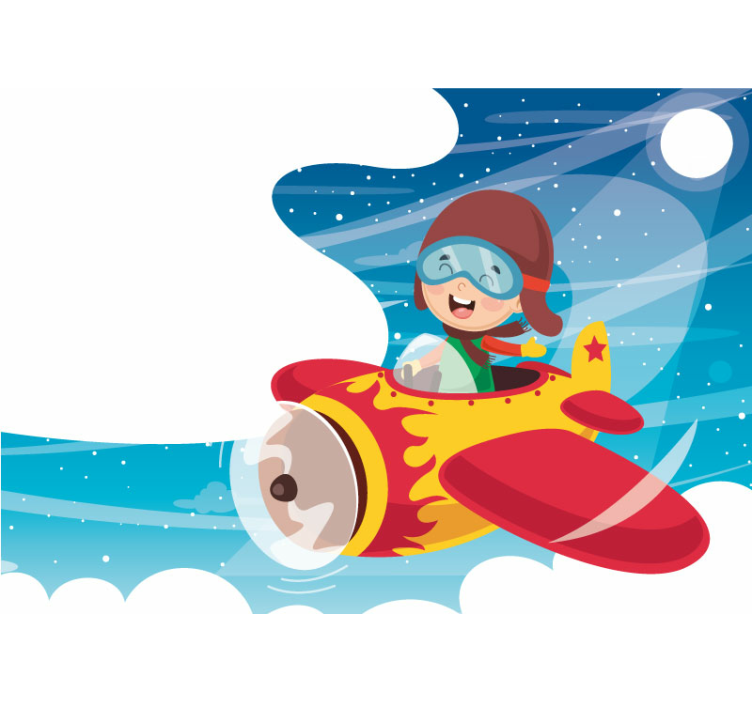 Drawing with aviators Kids wall Murals - TenStickers