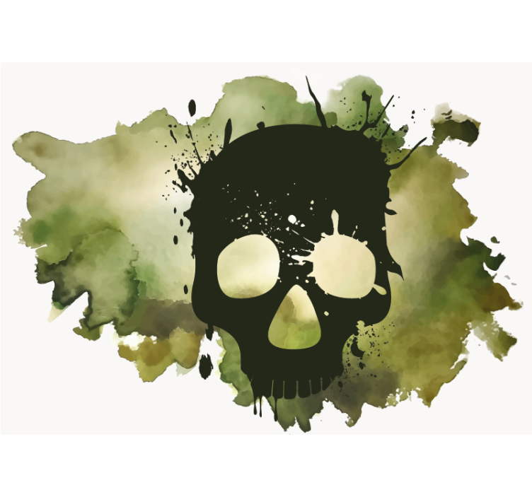 Artistic skull splash graffiti wall mural - TenStickers