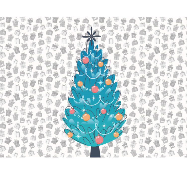 Festive Animal Gathering christmas wall mural - TenStickers