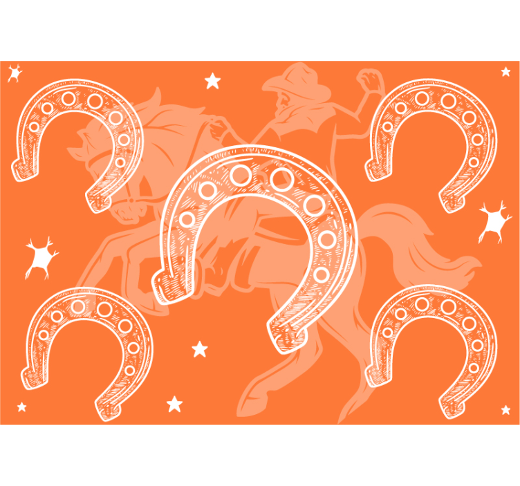 Wall mural vehicle horseshoe rodeo scene - TenStickers