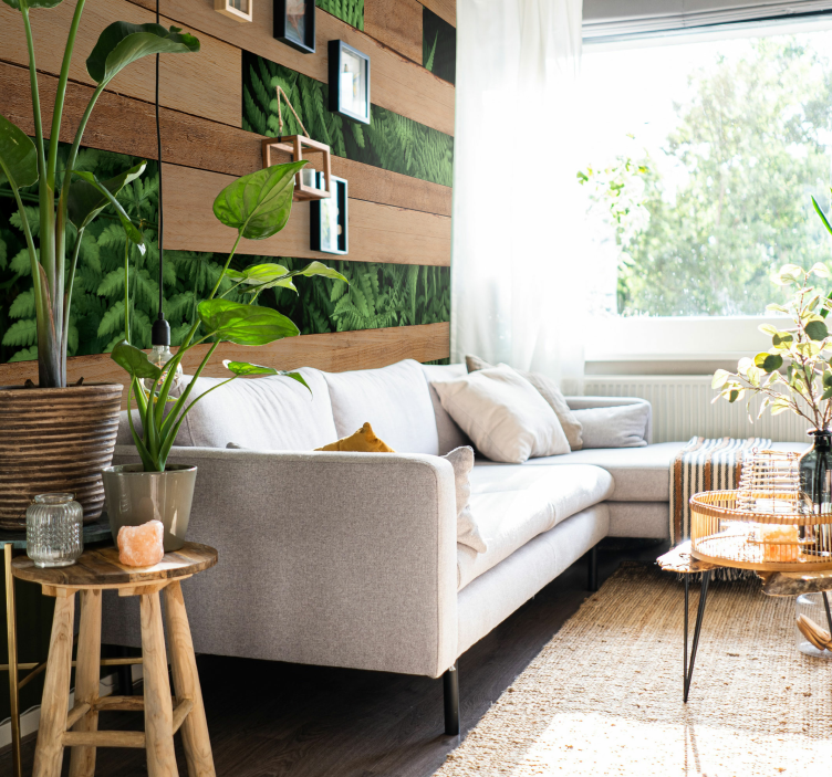 Lush greenery layers wall mural nature - TenStickers