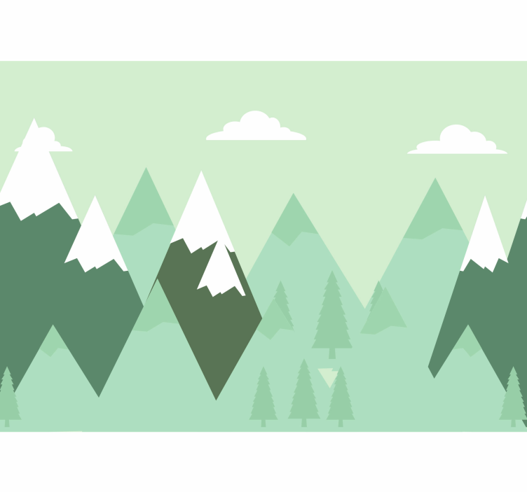 Mountains pattern for kids world map mural - TenStickers