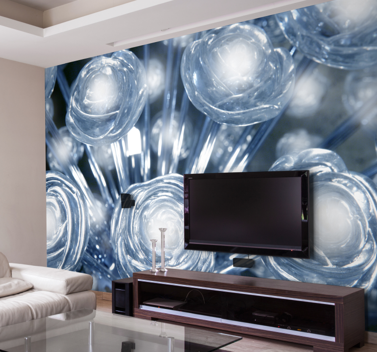 Abstract Swirling Light Forms living room wall mural - TenStickers