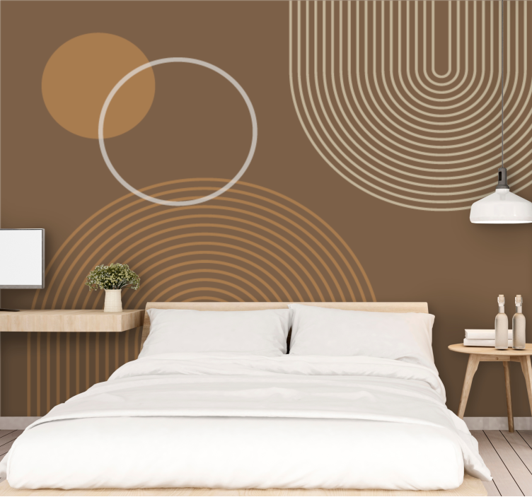 Abstract wall mural geometric circle designs - TenStickers