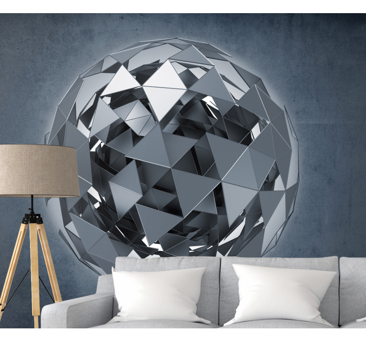 Abstract wall mural geometric sphere art - TenStickers